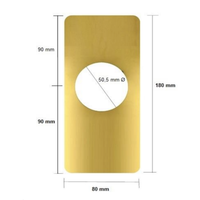 Placa 180x80x1 ORO centrada sin tornillos