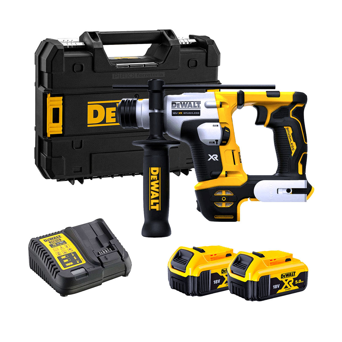 DCH 172 MARTILLO ELECTRONEUMATICO SIN ESCOBILLAS XR 18V SDS+ 1,4J +CARGADOR, 2BAT 5AH